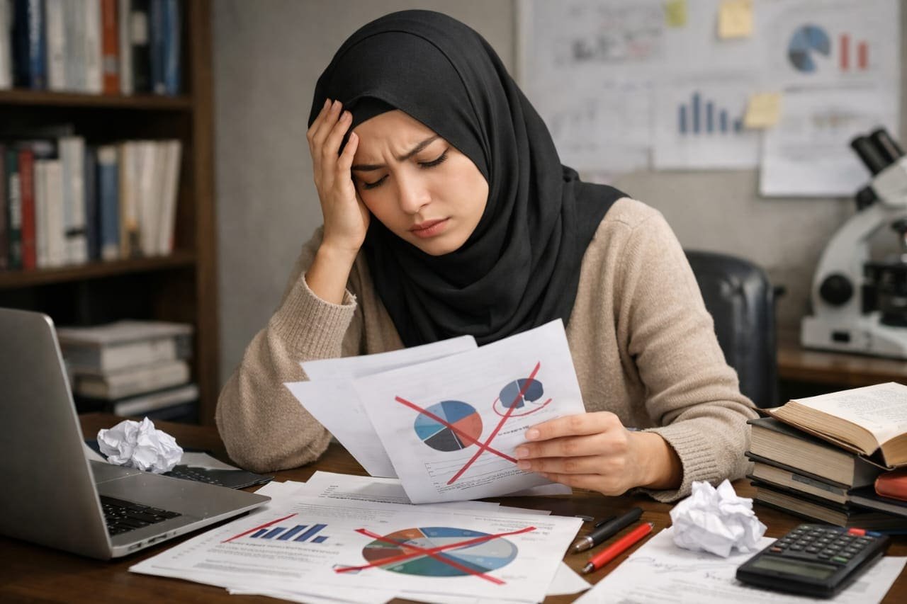 Mahasiswa S2 stres mengerjakan tesis