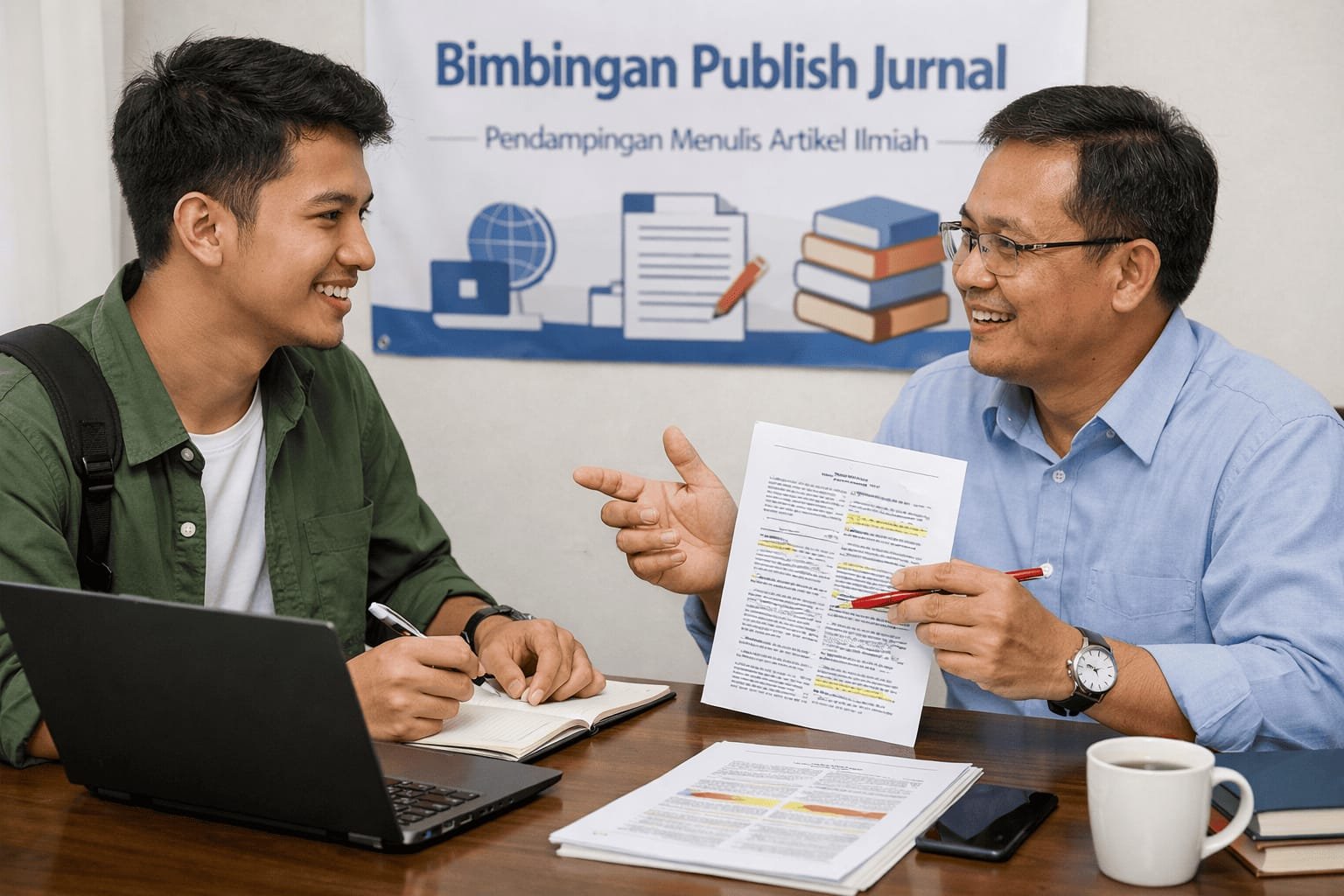 Mahasiswa dan dosen pemula mengkaji literatur jurnal ilmiah